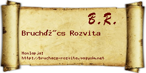 Bruchács Rozvita névjegykártya